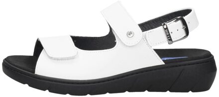 Wolky Sandalen Plat Wit - 39