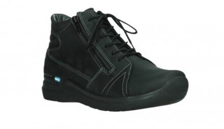 Wolky Why  - Dames Veterschoenen - Zwart - Maat 39