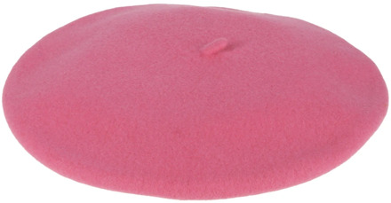 Wollen Beret met Logo Detail Borsalino , Pink , Dames - ONE Size
