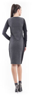 Wollen Blend Rechte Jurk Donkergrijs - EU 36 / UK 8