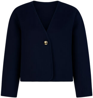 Wollen cropped jas Sara  donkerblauw - M,L,XL,
