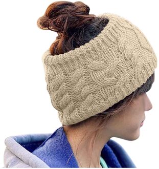 Wollen Elastische Knoop Hoofdbanden Haar Accessoires Voor Baby Meisje Twist Cross Haarband Make Hoofd Band Vrouwen Mode Hoed # y3 Beige