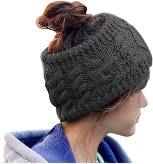 Wollen Elastische Knoop Hoofdbanden Haar Accessoires Voor Baby Meisje Twist Cross Haarband Make Hoofd Band Vrouwen Mode Hoed # y3 donker grijs