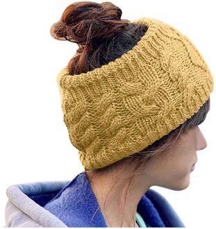 Wollen Elastische Knoop Hoofdbanden Haar Accessoires Voor Baby Meisje Twist Cross Haarband Make Hoofd Band Vrouwen Mode Hoed # y3 geel