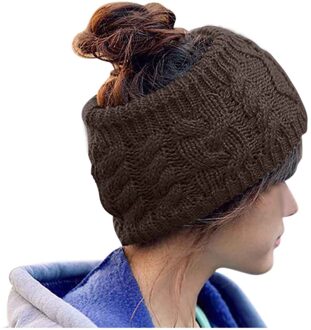 Wollen Elastische Knoop Hoofdbanden Haar Accessoires Voor Baby Meisje Twist Cross Haarband Make Hoofd Band Vrouwen Mode Hoed # y3 koffie