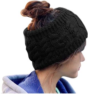 Wollen Elastische Knoop Hoofdbanden Haar Accessoires Voor Baby Meisje Twist Cross Haarband Make Hoofd Band Vrouwen Mode Hoed # y3 zwart