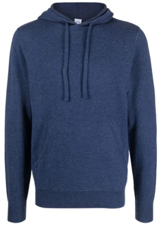 Wollen hoodie met zakken Aspesi , Blue , Heren - 3XL
