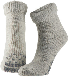 Wollen huis sokken anti-slip voor meisjes grijs maat 23-26 - Slofsokken jongens/meisjes