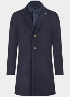 Wollen jas igor wool coat 25301ig43bo/290 navy Blauw - 56