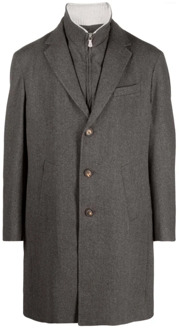 Wollen jas met afneembare binnenkant Eleventy , Gray , Heren - XL