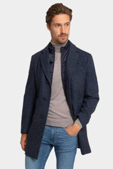 Wollen jas twill coat nk-5227nsh/73969 Blauw - 56