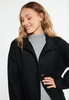 wollen overgangsmantel vanne - maat L Zwart