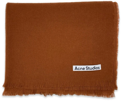 Wollen Sjaal Baksteen Oranje Franje Acne Studios , Red , Dames - ONE Size