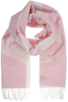 Wollen sjaal met franjes en verlengde logotekst A.p.c. , Pink , Heren - ONE Size