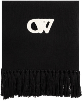 Wollen sjaal Off White , Black , Dames - ONE Size