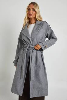 Wollook Ceintuurmantel, Grey Marl - 36
