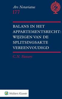 Wolters Kluwer Nederland B.V. Balans In Het Appartementsrecht: Wijzigen Van De Splitsingsakte Vereenvoudigd - C.N. Sieuwers