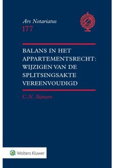 Wolters Kluwer Nederland B.V. Balans In Het Appartementsrecht: Wijzigen Van De Splitsingsakte Vereenvoudigd - C.N. Sieuwers