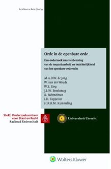 Wolters Kluwer Nederland B.V. Orde in de openbare orde - Boek M.A.D.W. de Jong (9013144098)