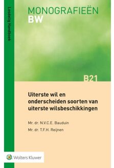 Wolters Kluwer Nederland B.V. Uiterste Wil En Onderscheiden Soorten Van Uiterste Wilsbeschikkingen - Monografieen Bw