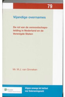Wolters Kluwer Nederland B.V. Vijandige overnames - Boek M.J. van Ginneken (9013079202)