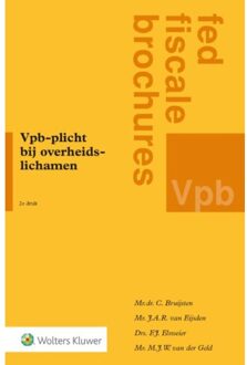 Wolters Kluwer Nederland B.V. Vpb-plicht bij overheidslichamen - Boek Wolters Kluwer Nederland B.V. (9013144837)