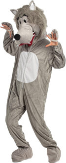 Wolven dierenpak kostuum van pluche - volwassenen - one size - mascotte outfit - L
