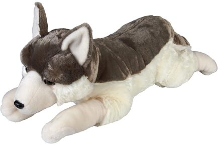 Wolven speelgoed artikelen wolf knuffelbeest grijs 60 cm