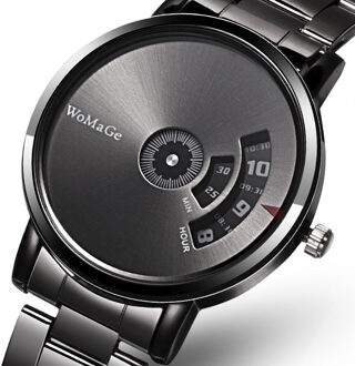 Womage Horloges Mannen Mode Creatieve Horloges Mannen Zwart Rvs Quatrz Horloges Mannen Horloges Horloge Mannen 165005zwart zwart