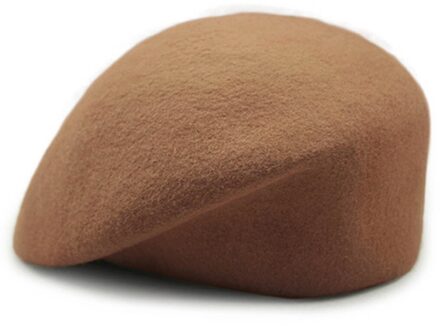 Womail Winter Baret Cap Winter Warme Wollen Vrouwen Baret Franse Kunstenaar Retro Beanie Beanie Ski Cap Solid Hoeden # 4Z bruin