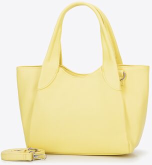 Woman Dames eco-leren aktetas klein geel eco-leer - maat