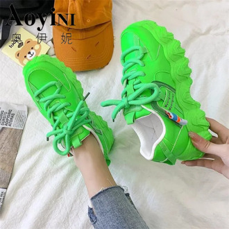 Woman Platform Chunky sneakers Fashion Designers Brand Mesh Vulcanized shoes Woman 2020 Autumn Casual shoes Tenis Basket Female