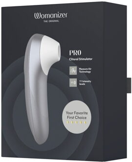 Womanizer Pro - Clitoris Luchtdruk Stimulator Zilver