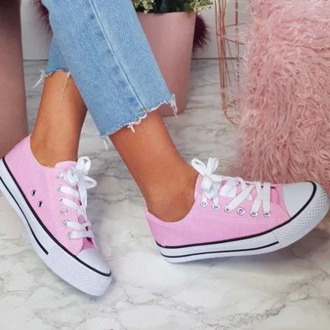 Women Canvas Sneakers Shoes Flats Vulcanized Walking Autumn Comfortable Lace Up Students Summer Ladies Flat Casual Female