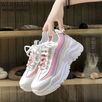 Women Casual Shoes Autumn Mesh Women Shoes Flats Platform Lace-Up Fashion Breathable Women Sneakers Woman Zapatos De Mujer
