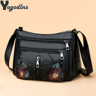 Women Casual Shoulder Bags For Ladies Crossbody Bags Simple Multi-pocket Design Fashion Female Handbag Soft PU Leather Bag 2020