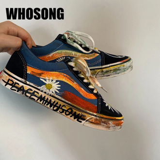 Women Casual Sneakers Ladies Sport Sneakers Female Brand Canvas Shoes Girls Slip On Sneakers Woman Flower Sneakers Trainers New