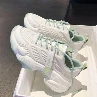 Women Chunky Platform Sneakers Mesh Designers Fashion Lacing Casual Shoes Woman White Vulcanized Shoes Basket Female Comfortable