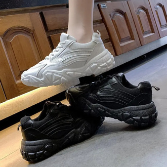 Women Chunky Sneakers 2020 Fashion Women Platform Shoes Lace Up Breathable Vulcanize Shoes Women Female Trainers Shoes