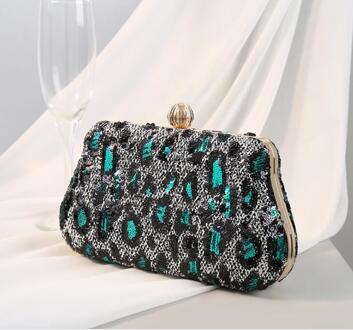 Women Evening Bags Tassel Ladies Clutch Purse Shoulder Chain Wedding Party Handbags Bags zilver groen