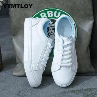 Women Fashion Breathble Vulcanized Shoes Casual Tenis Feminino Zapatos De Mujer Slimming Cheap White Sneakers Canvas Shoes Cat