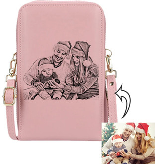 Women Fashion Large-capacity Zipper Mobile Phone Bag Female Leather Purses Card Holder Gift Custom Name Photo Engraving Wallet