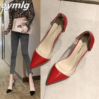 Women Fashion Pumps 2020 Summer new Transparent High Heels Sexy Pointed Toe Slip-on Party Shoes For Lady