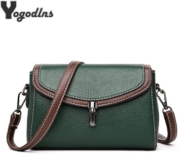 Women Fashion Solid Color Shoulder Handbags Female Simple PU Leather Messenger Bag Large Capacity Pure Flap Crossbody Bags Purse
