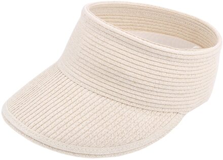 Women Foldable Straw Sun Hat Wide Brim Roll Up Fishing Visors Camping Outdoor Sports Summer UV Protection Lightweight Beige
