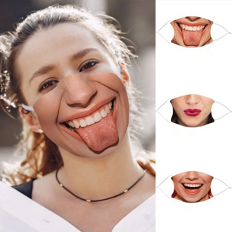 Women funny mouth Anti Dust Sand Exhaust Sunscreen Poket Breathable Cycling Fashionable Designer Face Maks Reusable Face Scarf