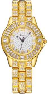 Women Gold Rhinestone Bracelet Watches Luxury Stainless Steel Waterproof Quartz Dress Wrist Watches Relogio Feminino goud