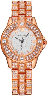 Women Gold Rhinestone Bracelet Watches Luxury Stainless Steel Waterproof Quartz Dress Wrist Watches Relogio Feminino roos goud
