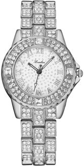 Women Gold Rhinestone Bracelet Watches Luxury Stainless Steel Waterproof Quartz Dress Wrist Watches Relogio Feminino zilver