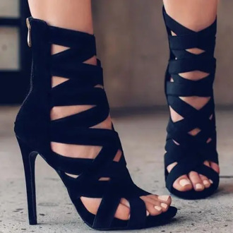 Women Heeled Sandals stretchy Bandage Ankle Strap Pumps Super High Heels stiletto Heels Lady Shoes 2020